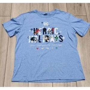 Justice League Happy Holidays Christmas tShirt Adult Large Flash Superman Batman